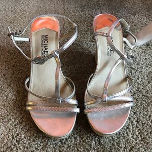 Michael Cors silver wedges